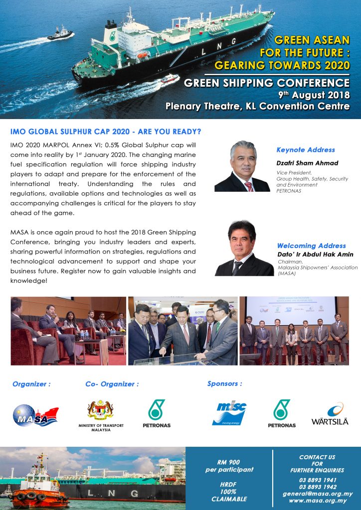 Green Shipping Conference 2018 MASA Malaysia Shipowners' Association